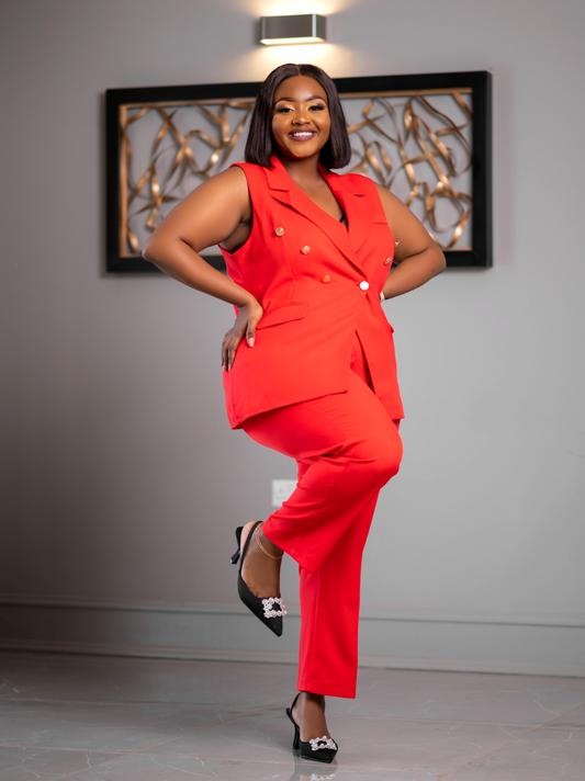 Red Formal Ladies Suit